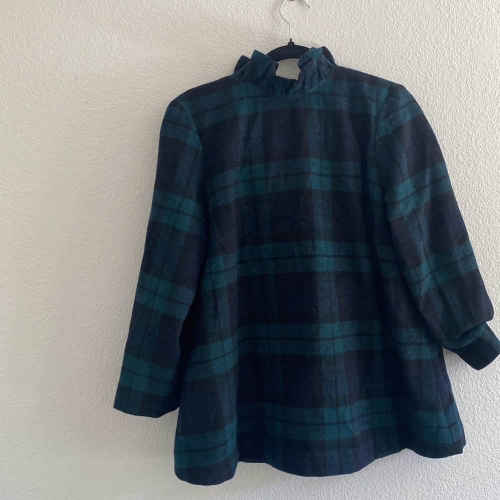 Tuckernuck Plaid Blouse in Blue and Black - Picture 5 of 10